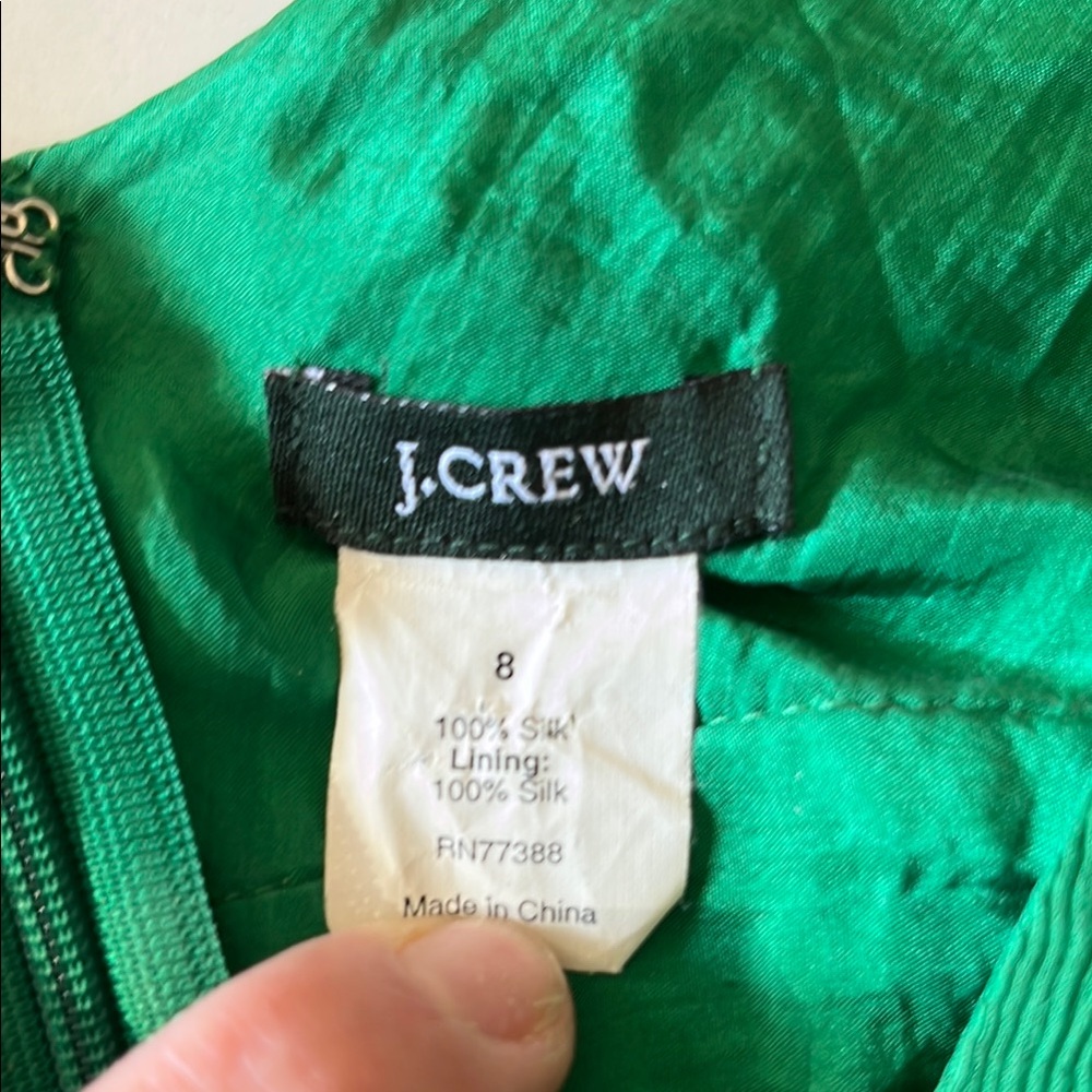 J.Crew Vibrant Green Silk Top - Picture 3 of 8